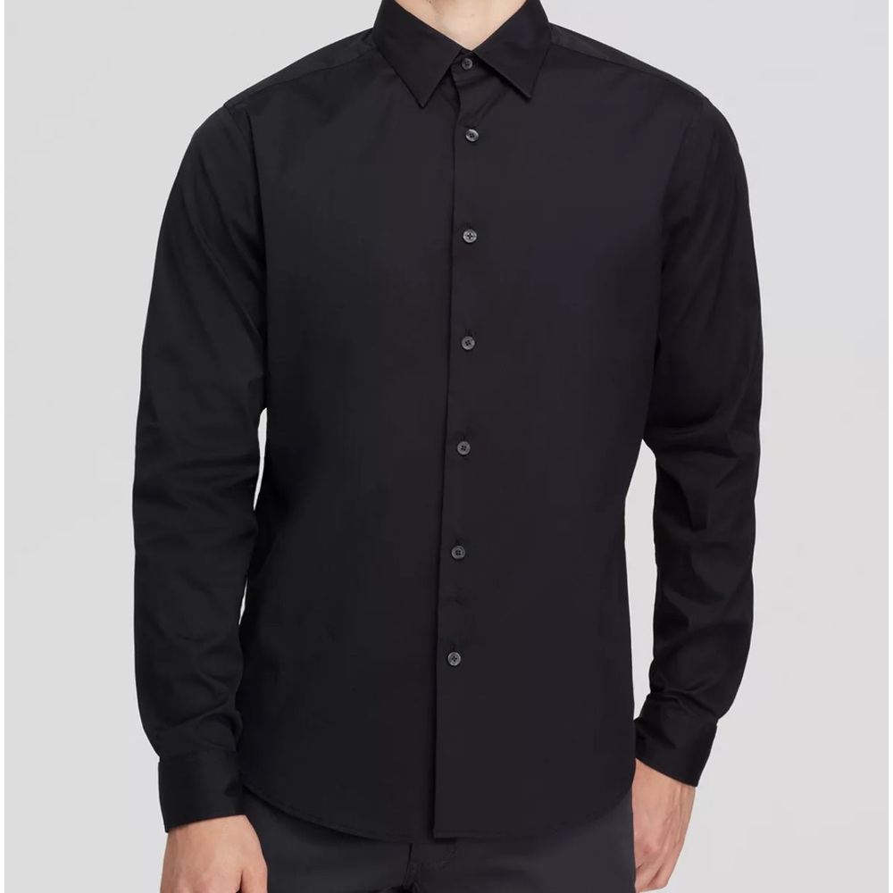 VIBEN Men black button down